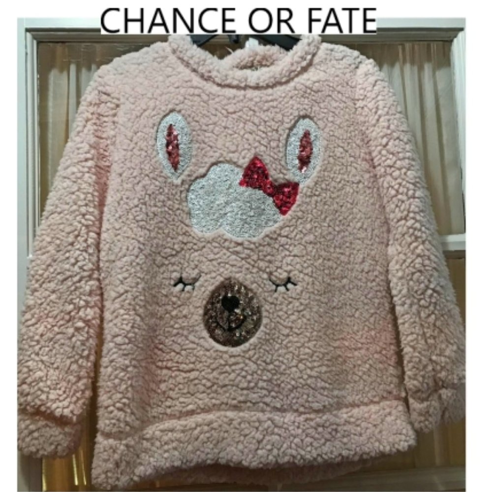 Chance or Fate fuzzy long-sleeve sherpa pullover; girls' size L